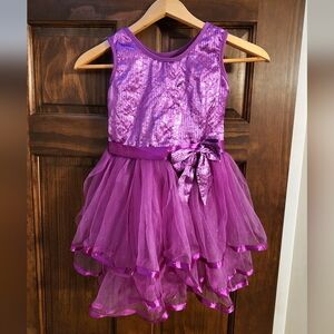 Girls sz Child large (2T/3T) Sequin sleeveless Party Dark Pink/Purple Dress